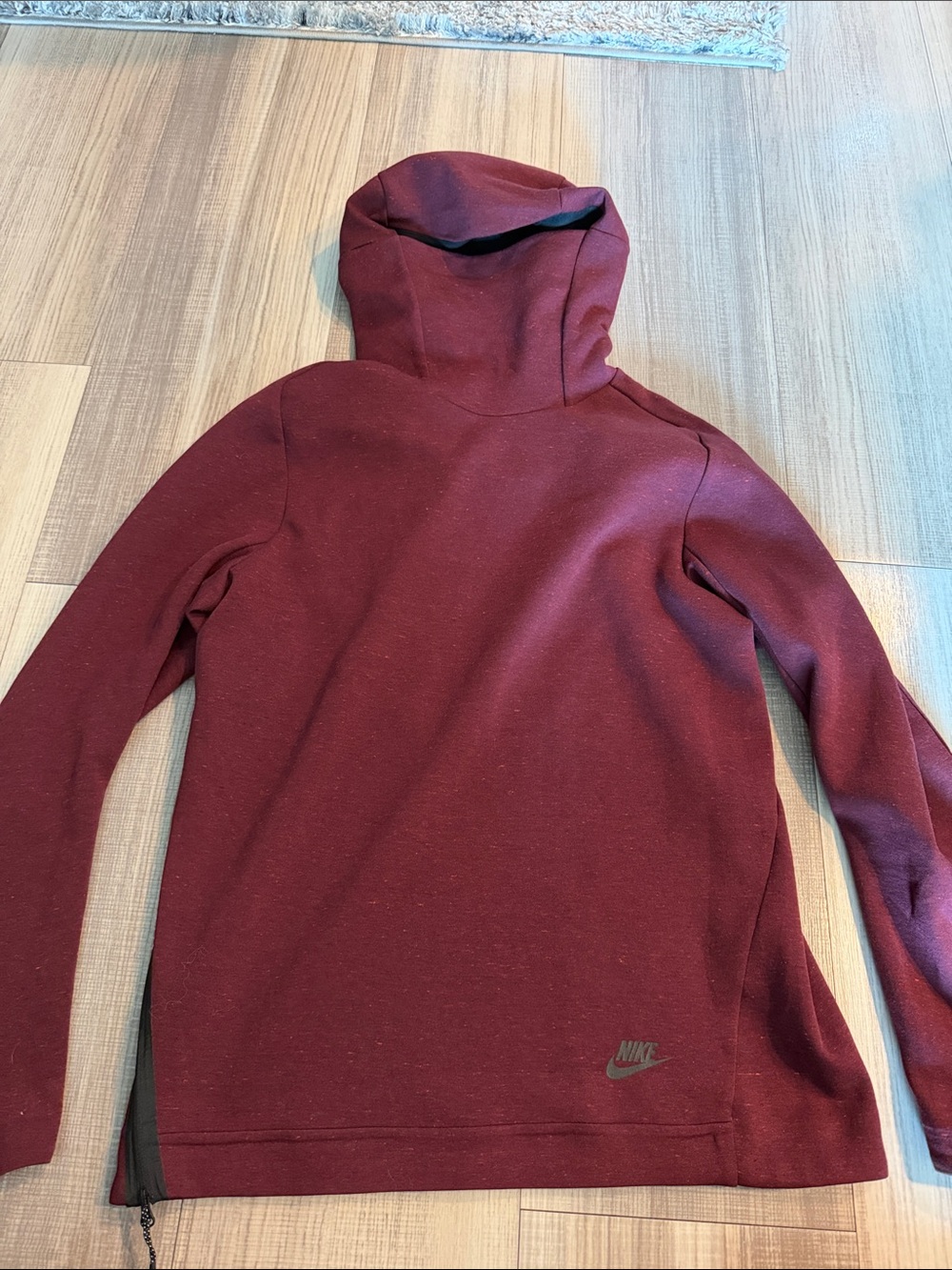 Nike Men's Burgundy Hooded Turtleneck Sweater